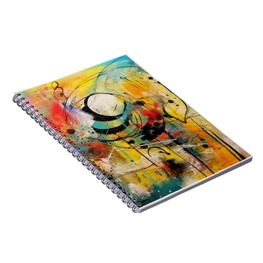 Abstracte explosie van levendige kleuren en dynami notitieboek (Rechterzijde)