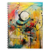 Abstracte explosie van levendige kleuren en dynami notitieboek (Voorkant)