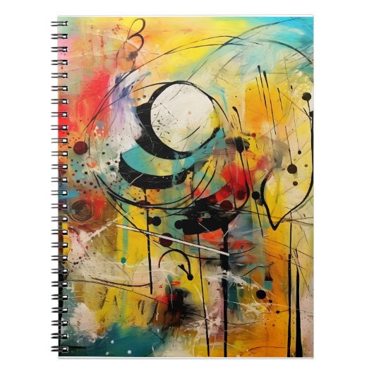 Abstracte explosie van levendige kleuren en dynami notitieboek (Voorkant)