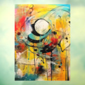 Abstracte explosie van levendige kleuren en dynami raamsticker (Vel 3)