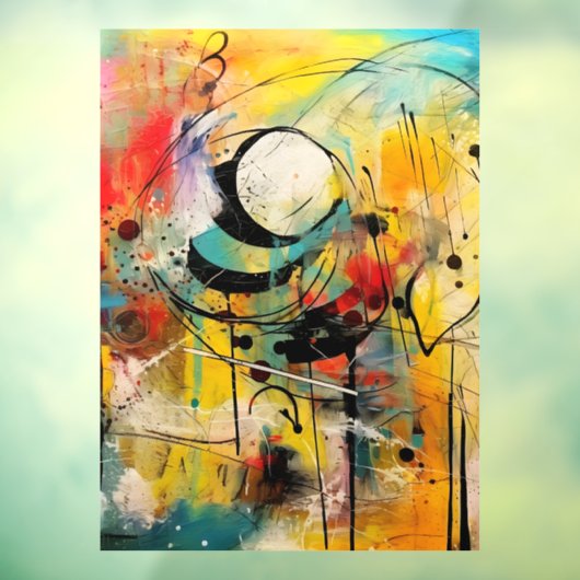 Abstracte explosie van levendige kleuren en dynami raamsticker (Vel 3)