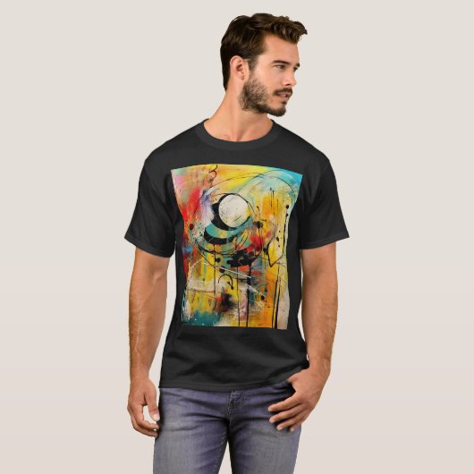Abstracte explosie van levendige kleuren en dynami t-shirt (Voorkant volledig)