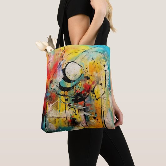 Abstracte explosie van levendige kleuren en dynami tote bag (Dichtbij)