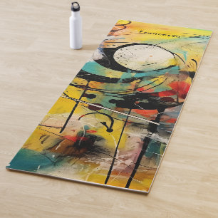 Abstracte explosie van levendige kleuren en dynami yogamat