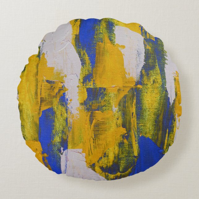 Abstracte expressie nr. 10 van Michael Moffa Rond Kussen (Voorkant)