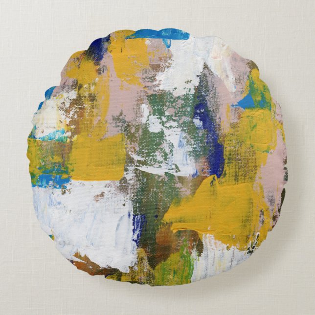 Abstracte expressie nr. 11 van Michael Moffa Rond Kussen (Voorkant)