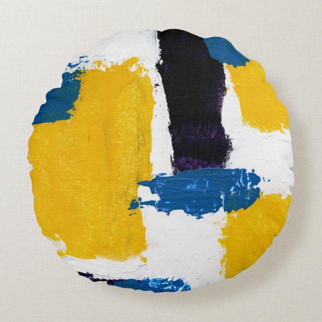 Abstracte expressie nr. 2 door Michael Moffa Rond Kussen (Voorkant)