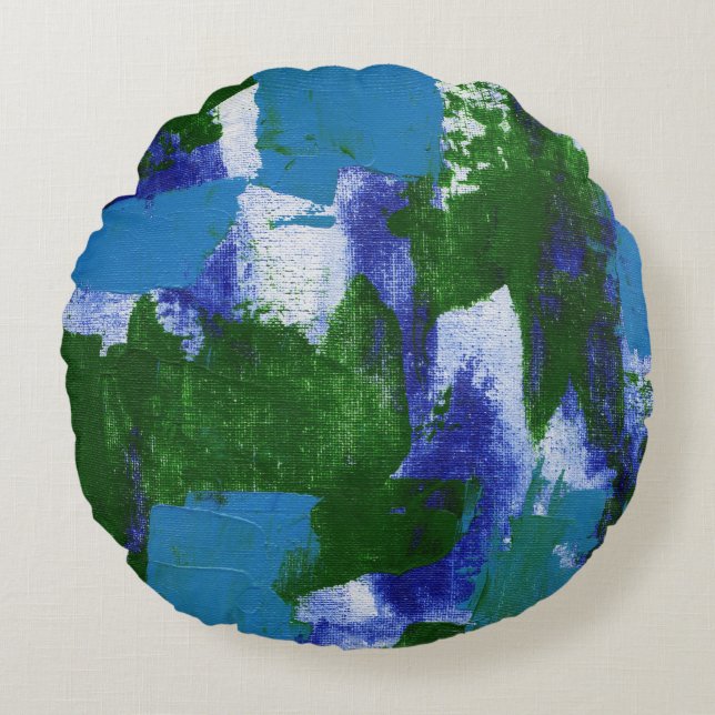 Abstracte expressie nr. 4 door Michael Moffa Rond Kussen (Voorkant)