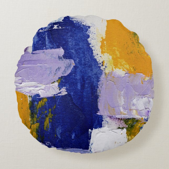 Abstracte expressie nr. 9 door Michael Moffa Rond Kussen (Voorkant)