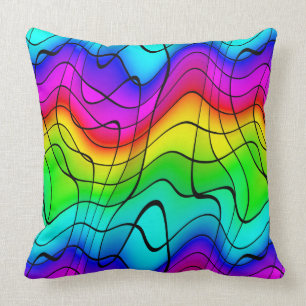 Abstracte expressie Regenboogkleuren Uniek patroon Kussen