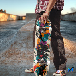 Abstracte Expressie Skateboard - Bold Splash Art