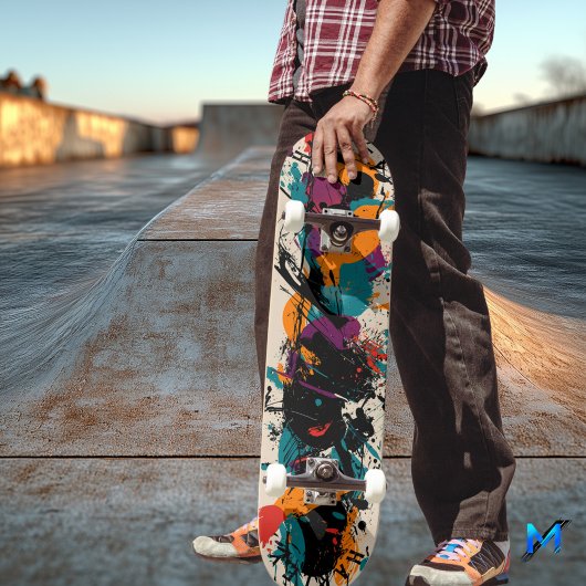 Abstracte Expressie Skateboard - Bold Splash Art