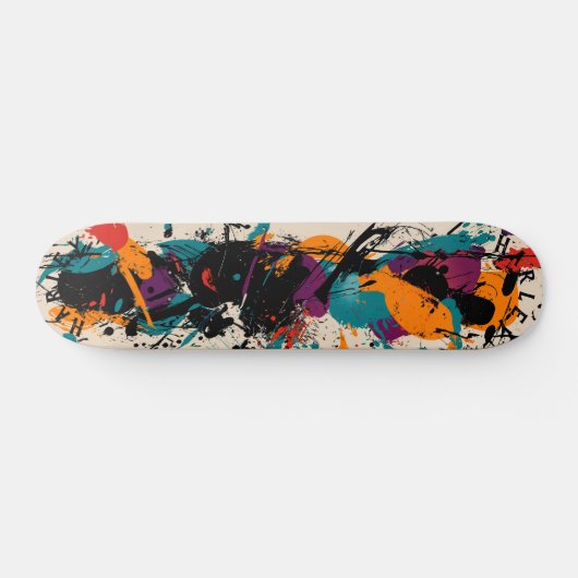 Abstracte Expressie Skateboard - Bold Splash Art (Horizontaal)