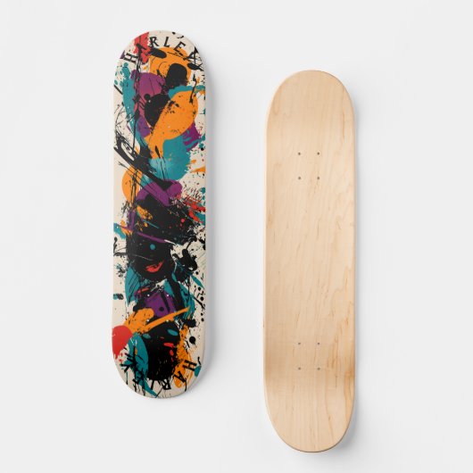 Abstracte Expressie Skateboard - Bold Splash Art (Voorkant)