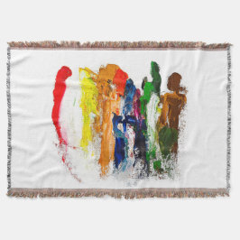 Abstracte expressie van menselijke figuren in bewe deken