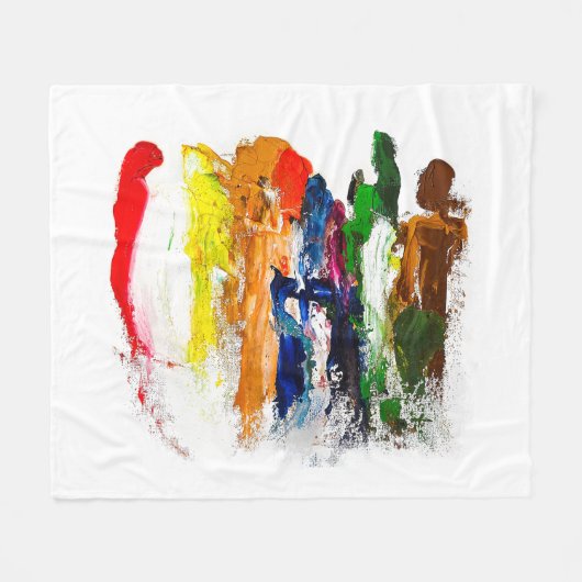 Abstracte expressie van menselijke figuren in bewe fleece deken (Voorkant (Horizontaal))
