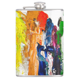 Abstracte expressie van menselijke figuren in bewe heupfles