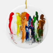 Abstracte expressie van menselijke figuren in bewe keramisch ornament (Achterkant)