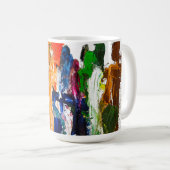 Abstracte expressie van menselijke figuren in bewe koffiemok (Voorkant rechts)