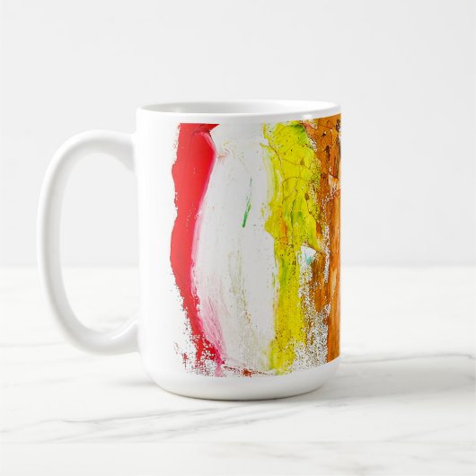 Abstracte expressie van menselijke figuren in bewe koffiemok (Links)