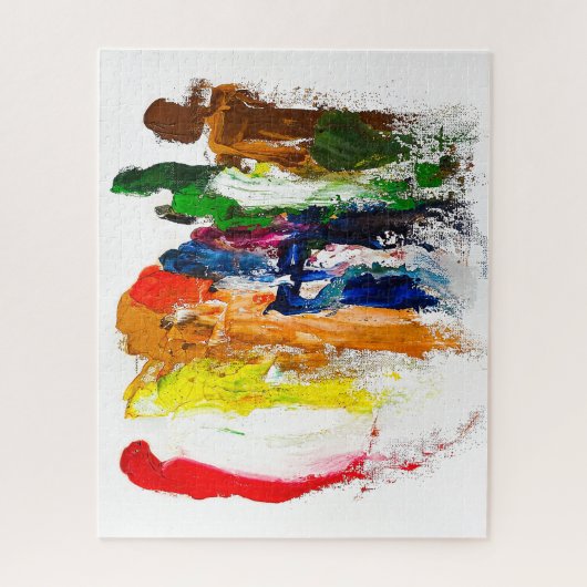 Abstracte expressie van menselijke figuren in bewe legpuzzel (Verticaal)