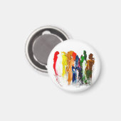 Abstracte expressie van menselijke figuren in bewe magneet (Voorkant / Achterkant)