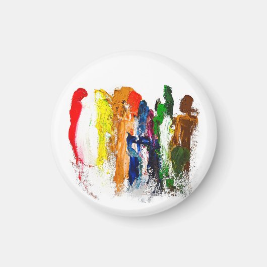 Abstracte expressie van menselijke figuren in bewe magneet (Voorkant)