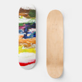 Abstracte expressie van menselijke figuren in bewe persoonlijk skateboard (Voorkant)