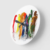 Abstracte expressie van menselijke figuren in bewe ronde klok (Hoek)