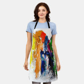 Abstracte expressie van menselijke figuren in bewe schort (Gedragen)