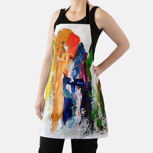 Abstracte expressie van menselijke figuren in bewe schort (Insitu)