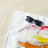 Abstracte expressie van menselijke figuren in bewe strandlaken (In situ)