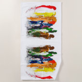 Abstracte expressie van menselijke figuren in bewe strandlaken (Voorkant)