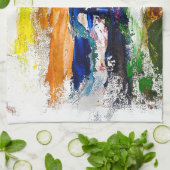 Abstracte expressie van menselijke figuren in bewe theedoek (Gevouwen)