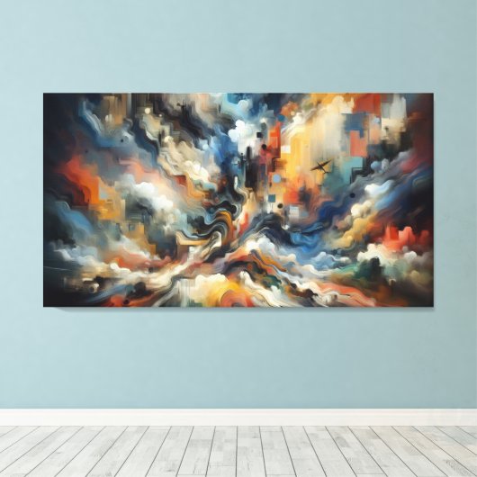 🎨 Abstracte Expressies Muurkunst: Canvas Afdruk (Insitu (Houten vloer))