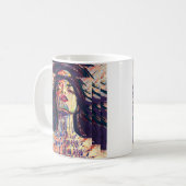 Abstracte expressieve vrouw koffiemok (Voorkant links)