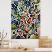 Abstracte expressionisme Chaos Theory Waterverf Poster (Keuken)