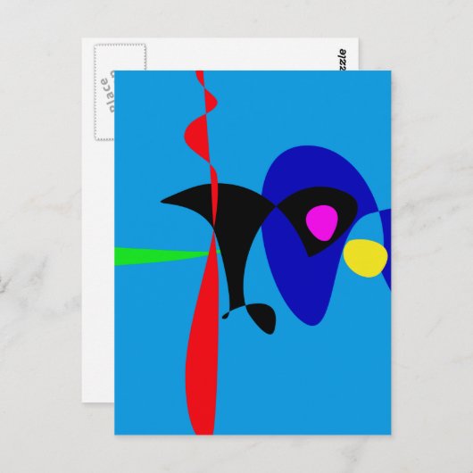 Abstracte expressionisme Eenvoudige digitale kunst Briefkaart (Voorkant / Achterkant)