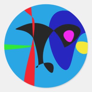 Abstracte expressionisme Eenvoudige digitale kunst Ronde Sticker