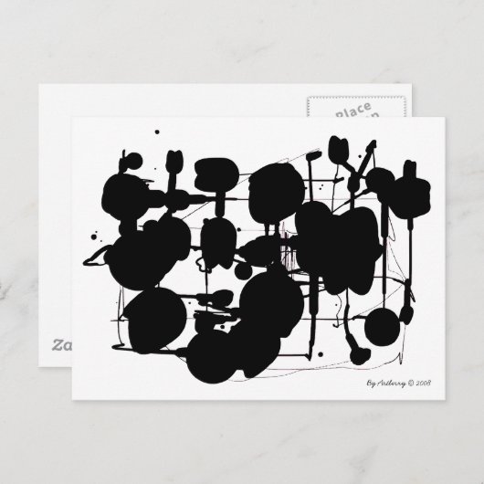 Abstracte expressionist briefkaart (Voorkant / Achterkant)