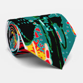 Abstracte expressionist fietsenonderdelen neecktie stropdas (Opgerold)