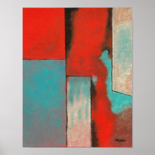 Abstracte Expressionistische Kunst die Rood Poster