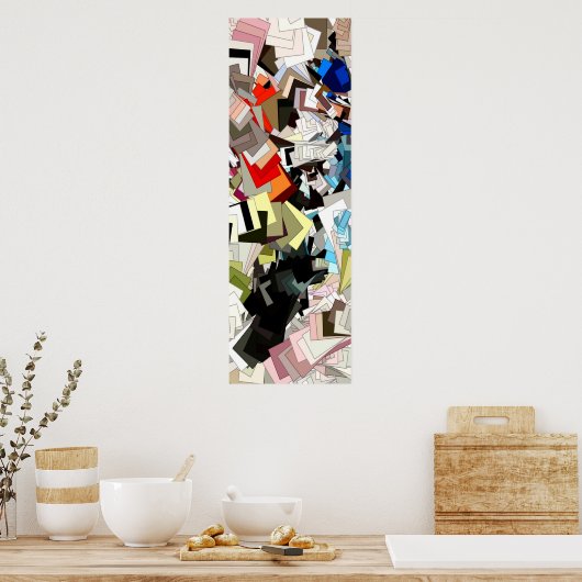 Abstracte expressionistische kunst poster (Keuken)