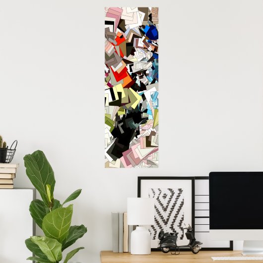 Abstracte expressionistische kunst poster (Thuiskantoor)