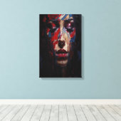Abstracte expressionistische portretkunst canvas afdruk (Insitu (Houten vloer))