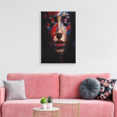 Abstracte expressionistische portretkunst canvas afdruk (Insitu (Woonkamer))