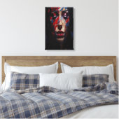 Abstracte expressionistische portretkunst canvas afdruk (Insitu (Slaapkamer))
