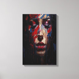 Abstracte expressionistische portretkunst canvas afdruk