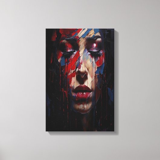 Abstracte expressionistische portretkunst canvas afdruk (Voorkant)