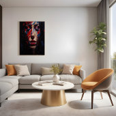 Abstracte expressionistische portretkunst poster